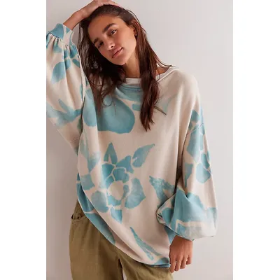 We The Free Painters Garden Pullover at Free People in Ivory Combo, Size: Medium