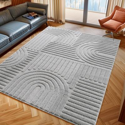 Teppich AYYILDIZ TEPPICHE "ART 1121", silber, B:160cm H:8mm L:230cm, Polypropylen, Teppiche, Läufer, 3D Hoch-Tief-Effekt, weicher Hochflor, pflegeleicht Image