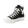 Sneaker CONVERSE "CHUCK TAYLOR ALL STAR LIFT PLATFORM EMBROIDERED CRYSTALS", Gr. 38, schwarz-weiß (schwarz, wintage weiß), Textil, sportlich, Schuhe