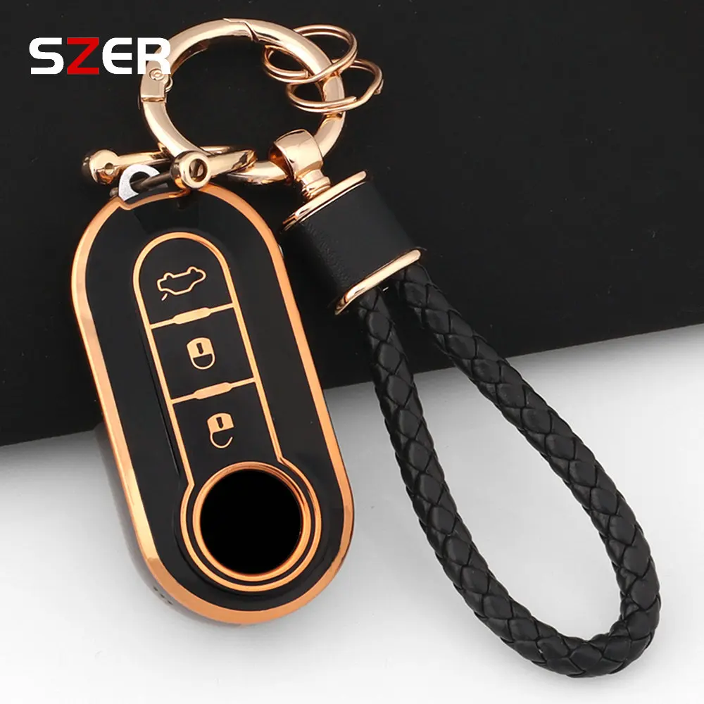 Housse de clé de voiture en TPU, étui pour Fiat 500 Panda Punto Bravo Doblo Peugeot Boxer citroën relais Fiat Ducato Lancia Musa