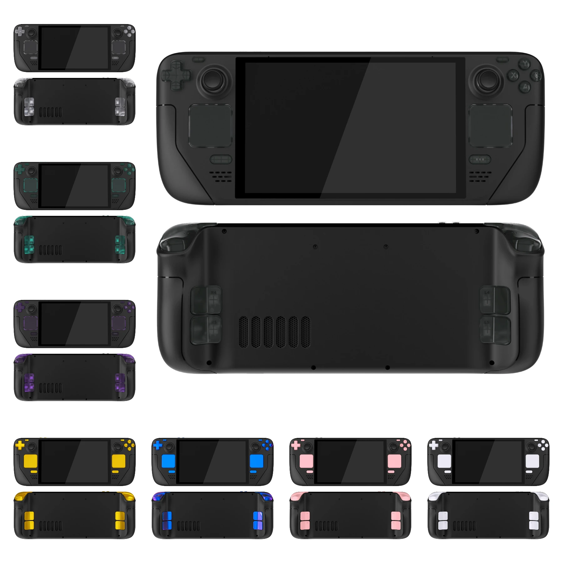 EXtremeRate-Ensemble complet de boutons de rechange pour plate-forme vapeur OLED, bricolage personnalisé ABXY D-Sub TrackSub, pare-chocs déclencheurs, boutons avec outils