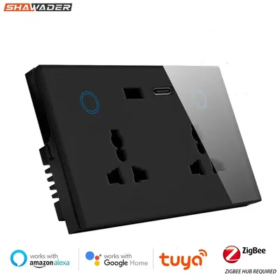 Shawader Zigbee 147 Wandsteckdose USB Typ-C Universelle elektrische Netzstecker-Steckdose 13 A Image