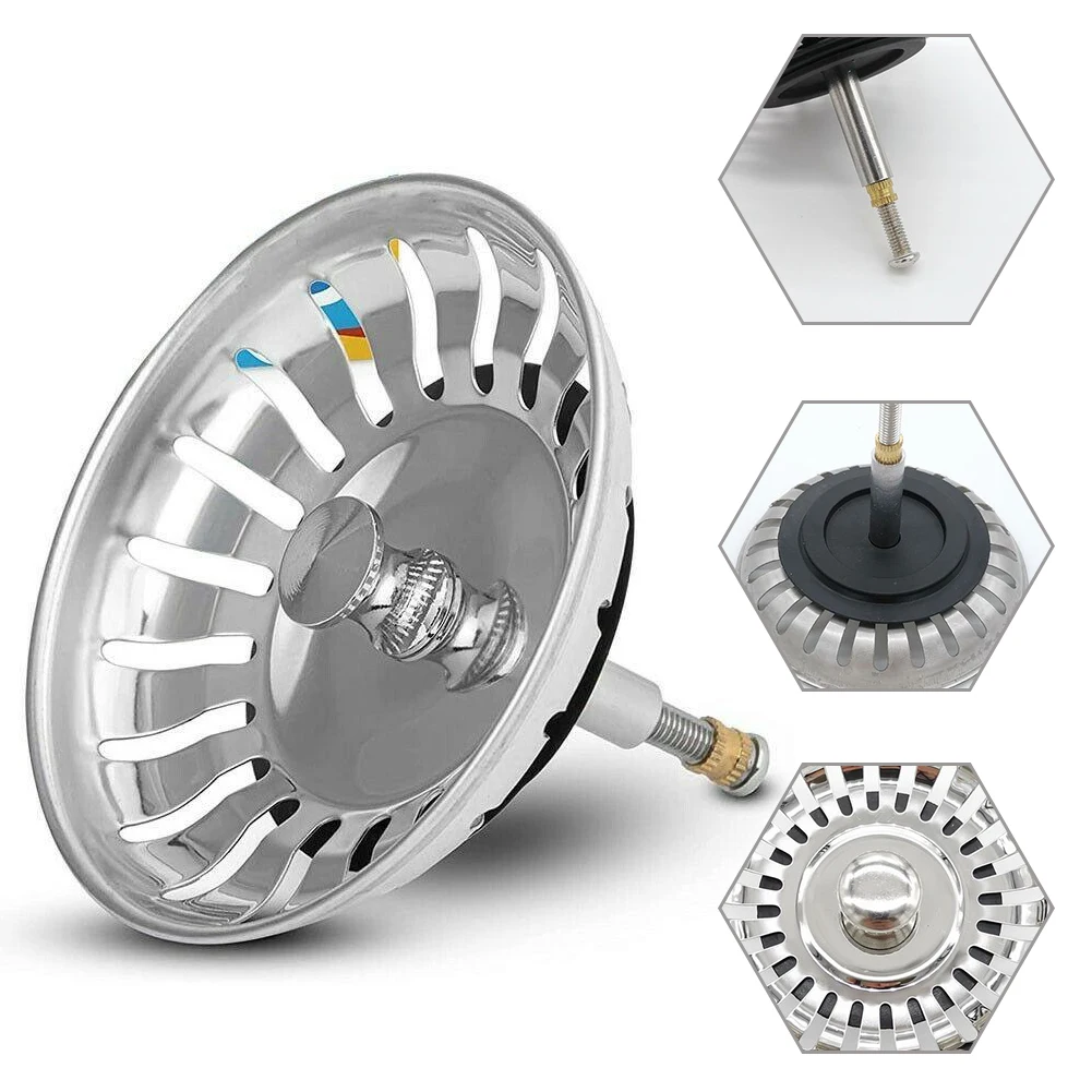 Edelstahl Spüle Sieb Abfalls topfen Becken Abfluss filter 82mm Küchen spüle Ablass schraube Ersatz Küche Bad Versorgung