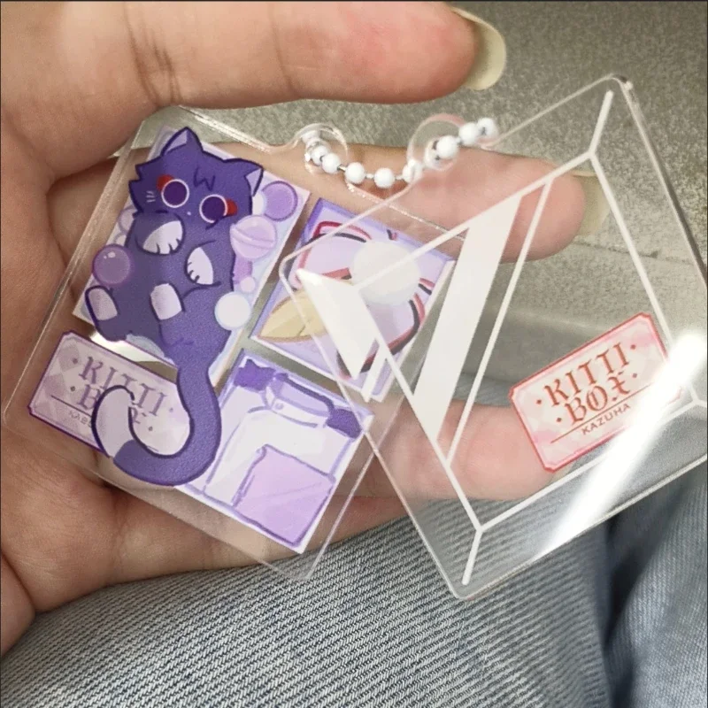 Wanderer Scaramouche Cat Box Mittagessen Rechteck Acryl Schlüsselanhänger Anhänger Stil Halter Schlüsselanhänger für Tasche Telefon Zubehör Schmuck Image