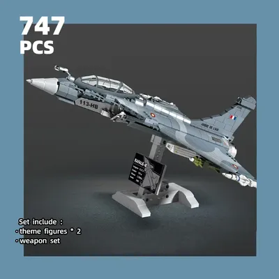 Militärische Rafale Kämpfer Bausteine Flugzeug Waffe Ziegel Junge Montage Spielzeug Geschenke für Image