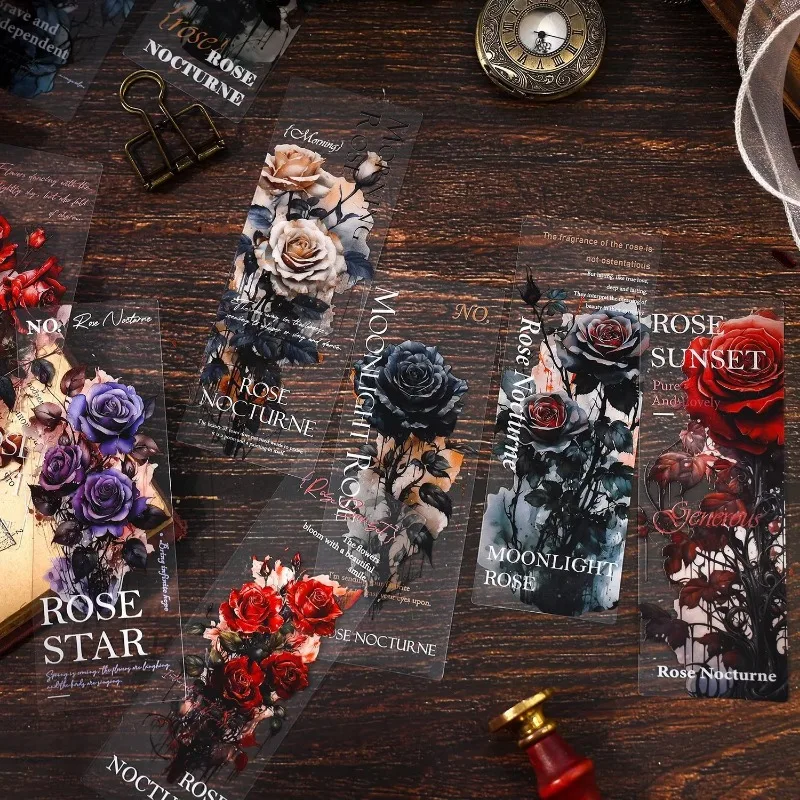 5 Stück Material Papier Nocturne Vintage Handbuch Rose Of Stars Handbuch Material Collage Dekoration Paket Sammelalbum 161 * 63 mm Image