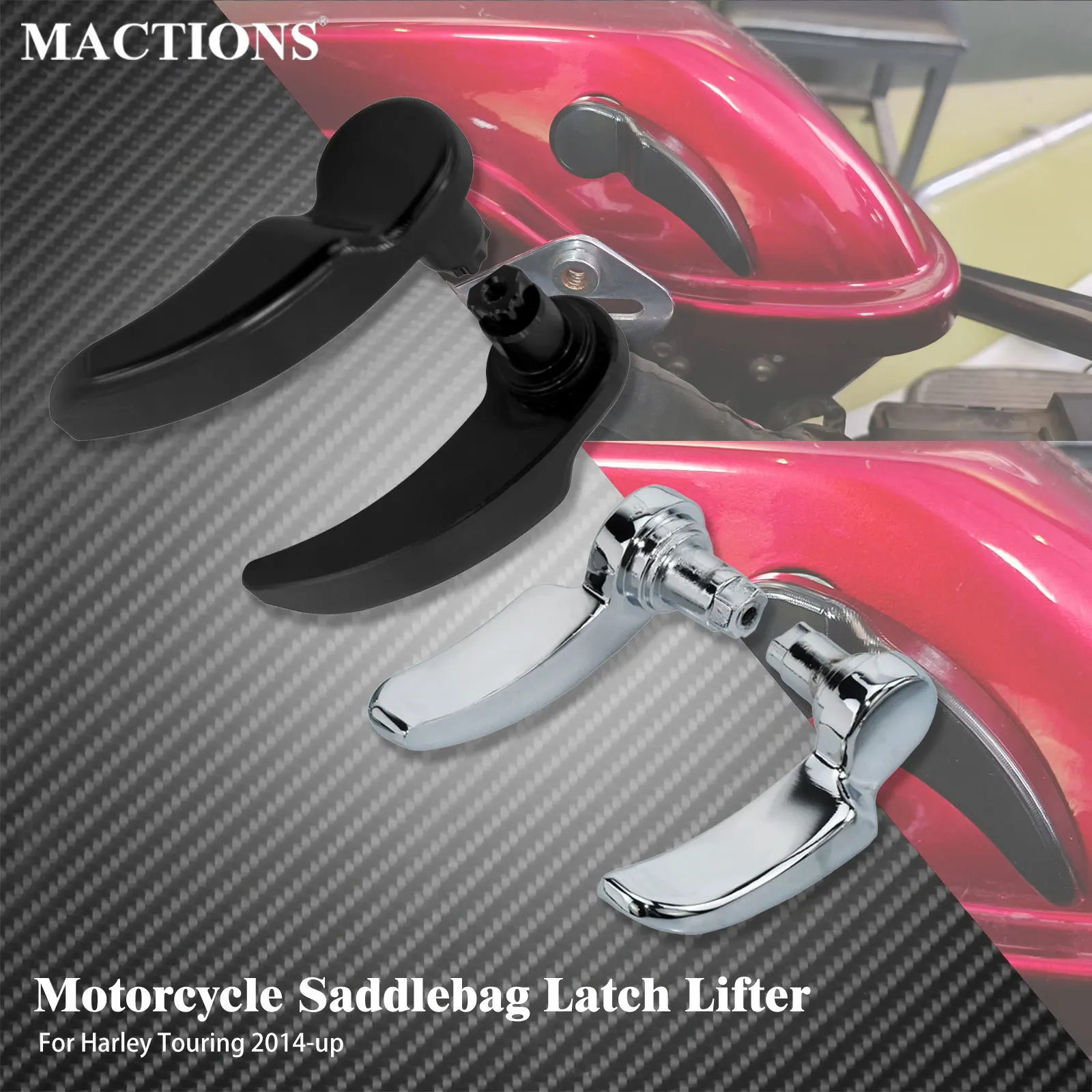 Motorrad Satteltasche Deckel Heber Latch Kit Für Harley Touring Road King FLHR Street Electra Glide FLHT FLTRX FLHTK 14-23 Aluminium Image