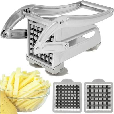 Sjqka - Pommes Frites Schneider Edelstahl Pommesschneider mit 2 Schneideeinsätzen Gemüseschneider Image