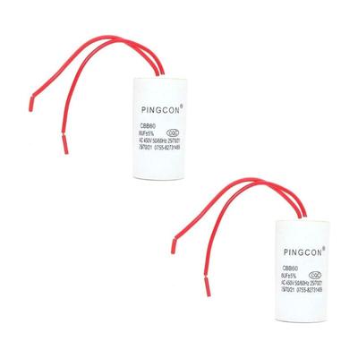 Ugreat - Rabatt, 2 Stücke CBB60 ac 450 v Zylindermotor Betriebskondensator Leiter 2 DrähteCBB60