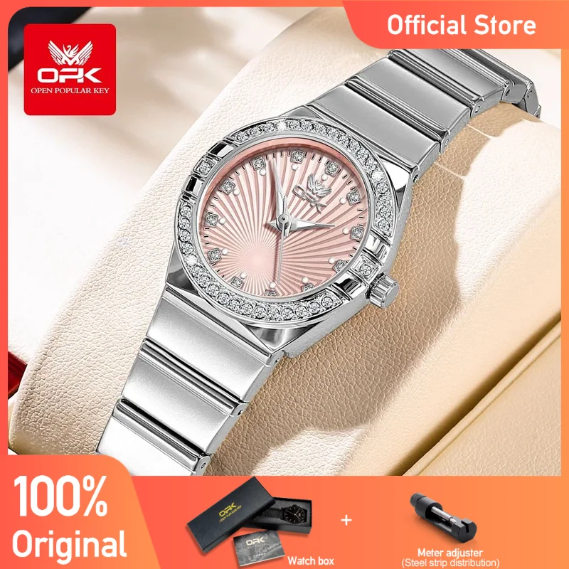 OPK 6042 Damenuhren Original Mode Licht Quarz Armbanduhr Wasserdicht Leuchtende Uhren Für Frauen Diamant skala Reloj Mujer Image