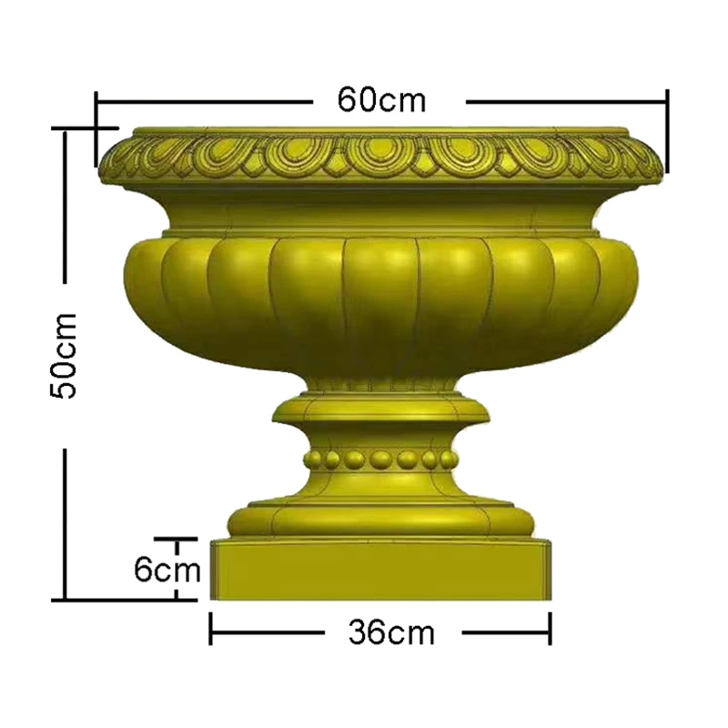Große 60 cm 24 Zoll Garten dekorative PP Kunststoff Beton Pflanzer Blumentopf Blumentopf Form