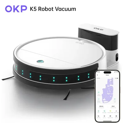OKP K5 Roboterstaubsauger, WLAN/App, programmierbar, effizientes Filtersystem, automatisches Image