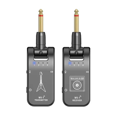 2.4GHz Wireless Guitar System Rechargeable Audio Transmitter and Receiver 4 Channels 30m