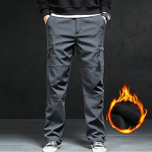 Per uomo Pantaloni Cargo Pantaloni Foderati in Pile Inverno Esterno Calore Termico Fodera in Pile Antivento Asciugatura Rapida Pantaloni Verde militare Nero Pile Caccia Sci / Snowboard Pesca M L XL