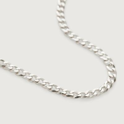 Sterling Silver Flat Curb Chain Necklace 41-46cm/16-18'