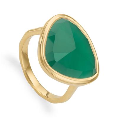 Gold Siren Ring Green Onyx