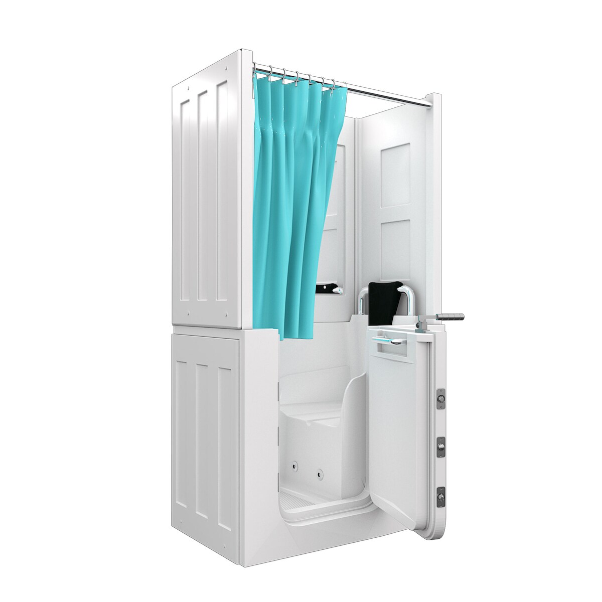 AcquaVapore Seniorendusche und Kombination Wanne mit Whirlpool S08D-WP-TH-C-R 110x68x205cm Image