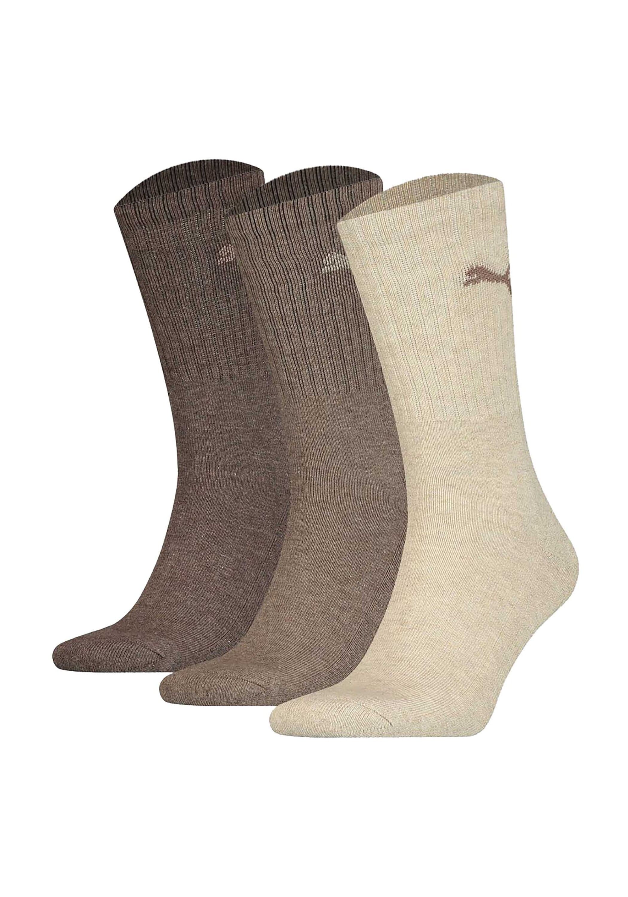 Kurzsocken PUMA "Socken 3er Pack", Herren, Gr. 43-46, braun (braun, mix), Obermaterial: 74% Baumwolle CO. 21% Polyester PES. 3% Polyamid PA. 2% Elasthan EL., Socken