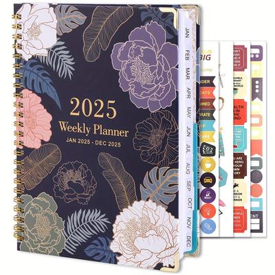 TEMU 2025 Weekly Planner With Monthly Index, A5 Size (6.2