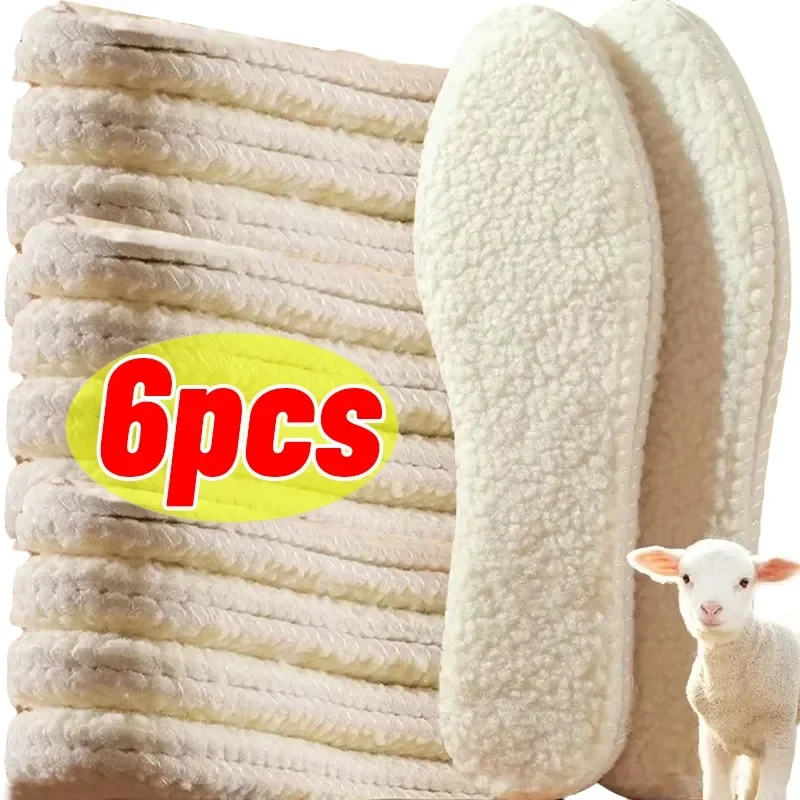 Unisex Winter-Einlegesohlen aus Alpaka-Wolle, selbsterwärmende Thermo-Schuhpolster, Sport, Laufen, warm, Plüsch, Verdickung, Stiefel, Einsätze, Polsterungen Image