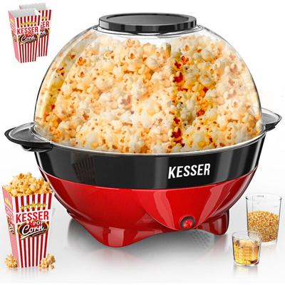 Popcornmaschine: 800W Popcornmaker - 5,5l großer Inhalt, Antihaftbeschichtung, Deckel & Image