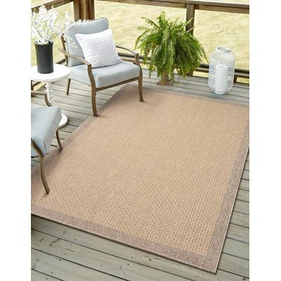 Teppich "Natura, LAGERRÄUMUNG", braun (braun,grau), B:80cm H:6mm L:150cm, Polypropylen, MYFLAIR MÖBEL & ACCESSOIRES, Teppiche, Uni Farben, mit Bordüre, Outdoor geeignet, Balkon, Terrasse Image