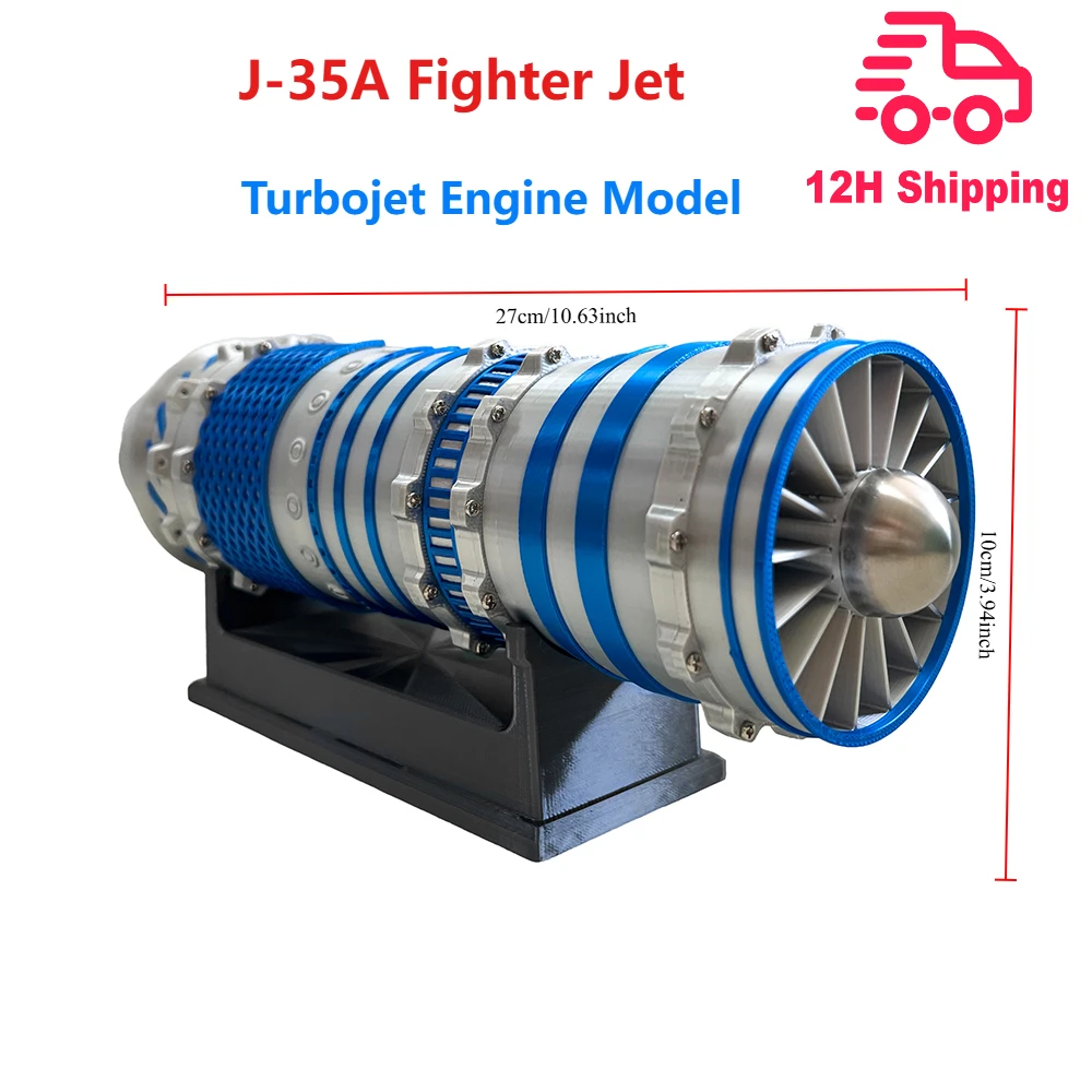 J-35A Kampfjet Turbojet Motor Modell Air Show Lehrdemonstration Modell 3D-Druck PLA mit Schwanz Flamme Spielzeug Sammlung Image