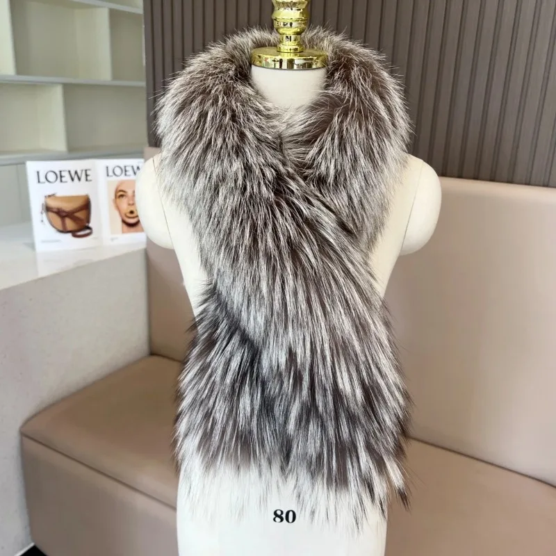Doppelseitiger echter Fuchs pelz schal Pelz kreuz schal Herbst und Winter warmer weiblicher Silberfuchs Ganz leder weiblicher Mode pelz kragen