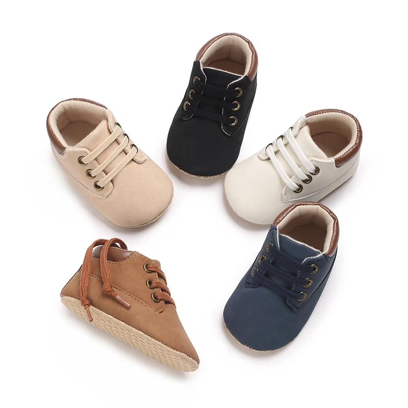 HAIZHIW 5 Farben Schnür-Freizeitschuhe für Frühling und Herbst, Freizeitschuhe für Babys, 0–18 Monate, flache Schuhe, Baby-Wanderschuhe