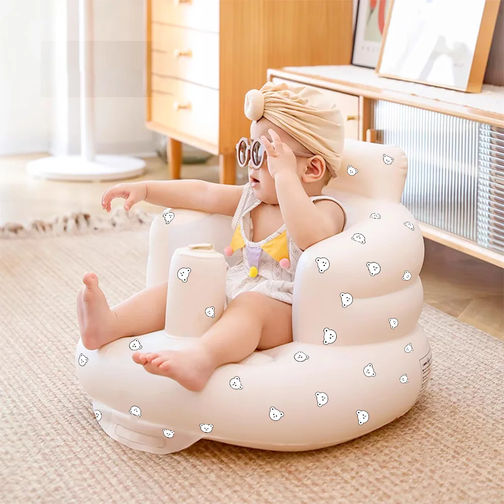 Infant Glänzende Baby Aufblasbare Sofa Kinder Puff Tragbare Bad Stühle PVC Multifunktionale Sitz Praxis Sitzen Bad Hocker