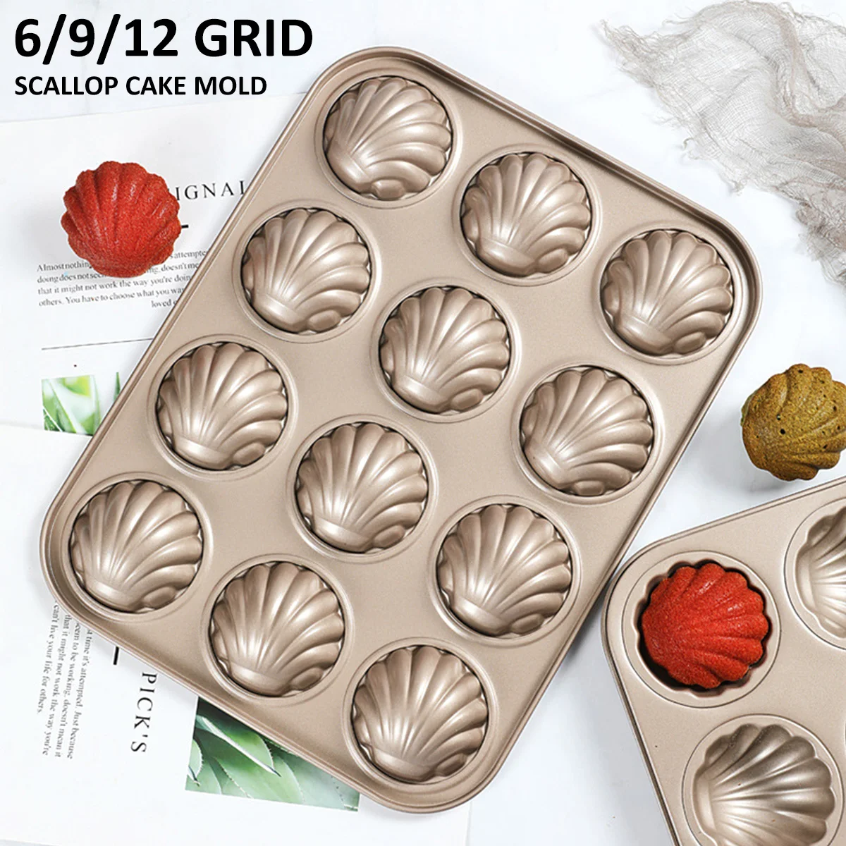 Madeleine Form Shell Form Backform Carbon Stahl Schokolade Cookie Kuchen Form Backform Dessert Gebäck Tablett Für Küche Werkzeug Image