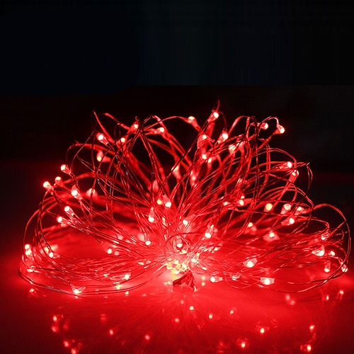 2 Stück Kupferdraht-Lichterketten, batteriebetrieben, 8 Modi mit Fernbedienung, 50/100/200 LEDs, wasserdicht, Lichterkette für die Dekoration Image
