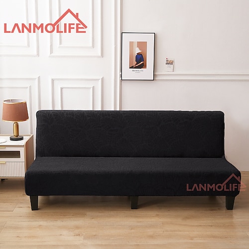 Jacquard-Futon-Schonbezug, Schlafsofa-Bezug, einfarbig, ohne Armlehne, Schlafsofa-Bezüge, hochelastisch, zusammenklappbar, Möbelschutzbezüge Image