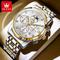 neue Herren-Business-Uhr der Marke Olevs mit Edelstahlband, Kalender, leuchtender Chronograph, multifunktional, einfache Freizeit-Quarzuhr, modisch, wasserdicht, Sport-Herrenarmbanduhr