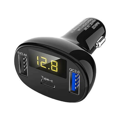 USB-C-Autoladegerät-Kit, Dual-USB- und Typ-C-Unterstützung, QC3.0, Autoladegerät für Unterhaltungselektronik