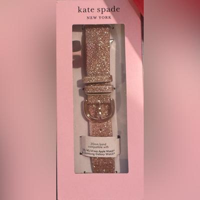 Kate Spade Accessories | Kate Spade New York Glitter Leather 20mm Apple Watch Watchband | Color: Pink | Size: Os