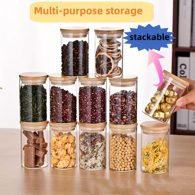 TEMU 12pcs Jar Set - 10oz Storage Containers For Tea, , Spices & - Includes Labels & Pen, Safe, Dishwasher Organizers