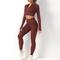 Ensemble de Vêtements Fitness Soutien-gorge Leggings de Sport Combinaison Fitness Femme 2 Pièces Collants Ensembles de Sport Yoga Aptitude Exercice Physique Taille haute Respirable Doux manche