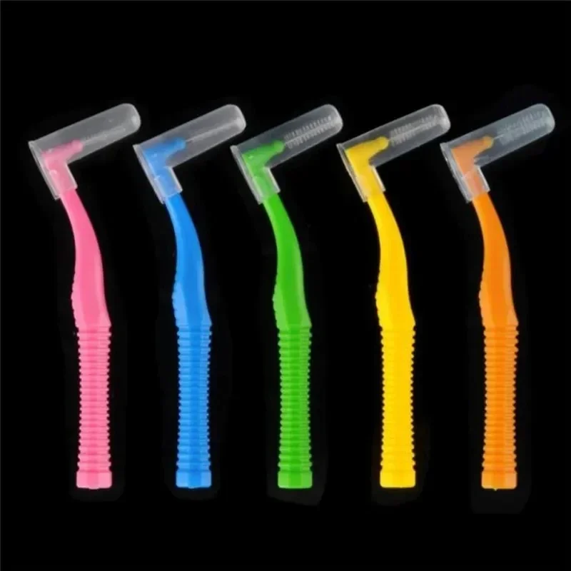 Neue 20-teilige Winkel-Interdentalbürsten, hochwertige Kunststoffe, Sicherheit, langfristige Verwendung zwischen Zahnspangen, Zahnbürstenreiniger Image