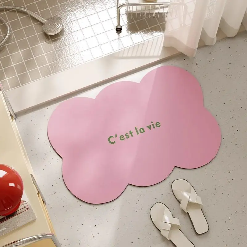 Einfarbige Kieselgur-Erd, schnell trocknende Anti-Rutsch-Matte, Badezimmer, wasserabsorbierende Tür-Fußmatte, multifunktional Image