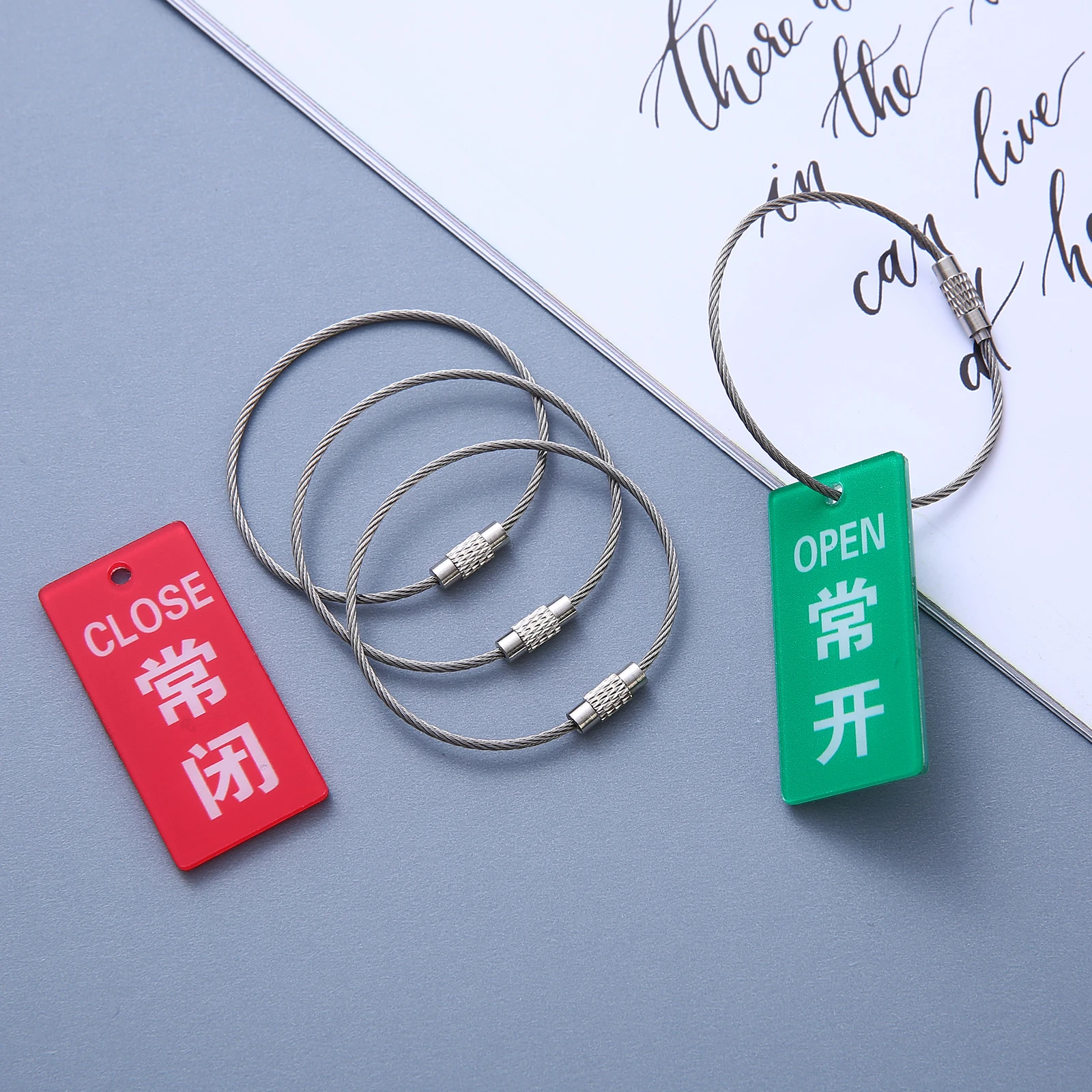 50/100/pcs 15cm Edelstahl Karabiner Schlüssel halter Outdoor-Werkzeuge Camping Werkzeuge Multi Schlüssel bund Drahtseil Schlüssel ring Tourismus Image