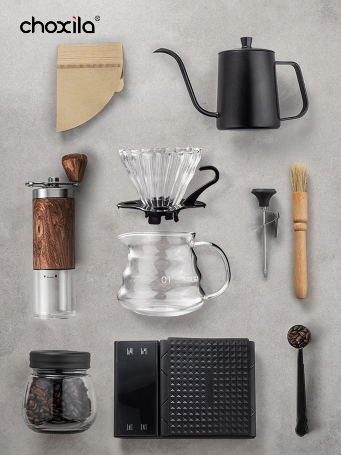 1 Satz Kaffeemaschinen-Set zum Übergießen, Kaffee-Starter-Set, tragbares Kaffee-Set, Werkzeuge für Reisekaffee-Zubehör, Festival-Geschenke Image