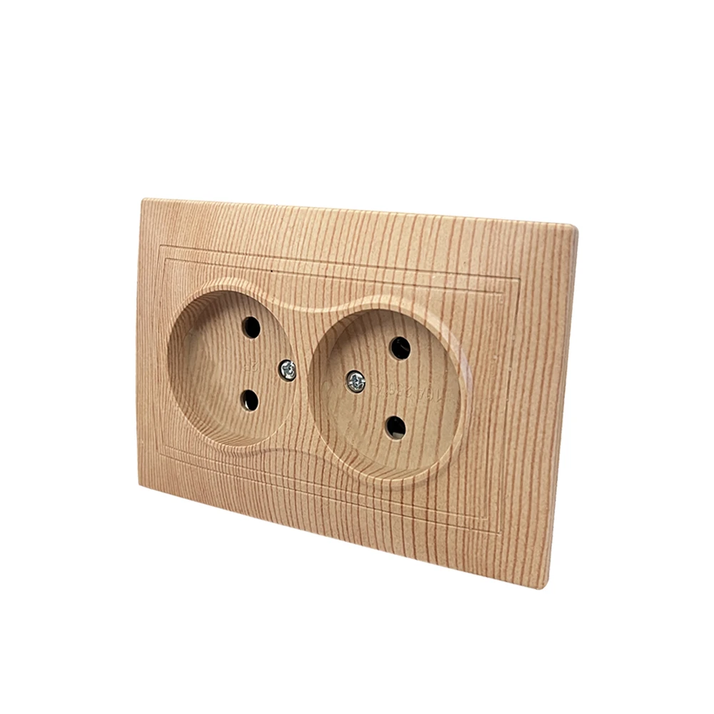 Wesa Holz steckdose Europäische Standard Steckdose Steckdose nicht geschliffen eingebetteten Stecker flamm hemmende Kunststoff platte Image