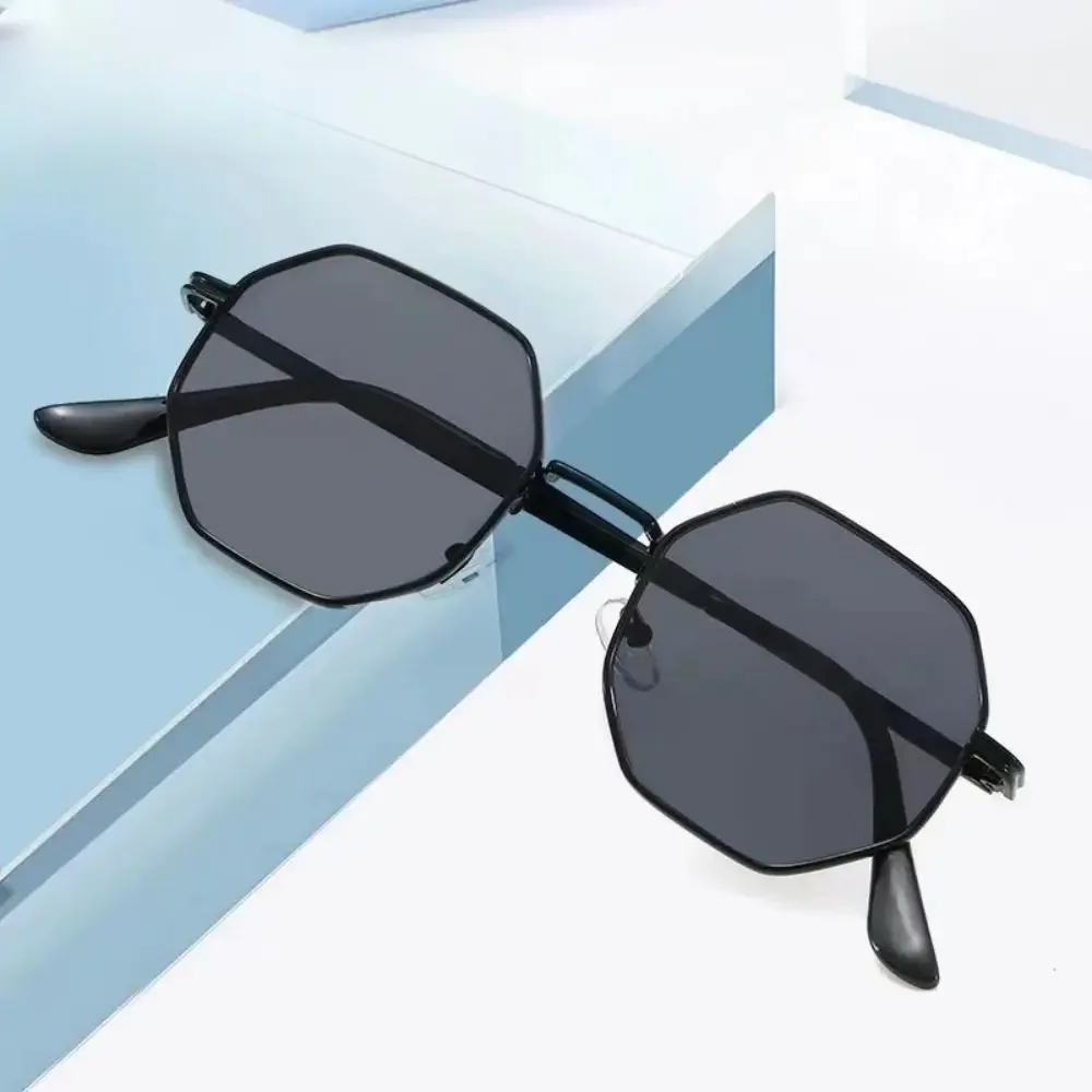 Mode Retro Sonnenbrille Klassische Metall Polygonale Sonnenbrille Sonnenbrille Achteck Brille Mode Retro Sonnenbrille Klassische Metall Po Image