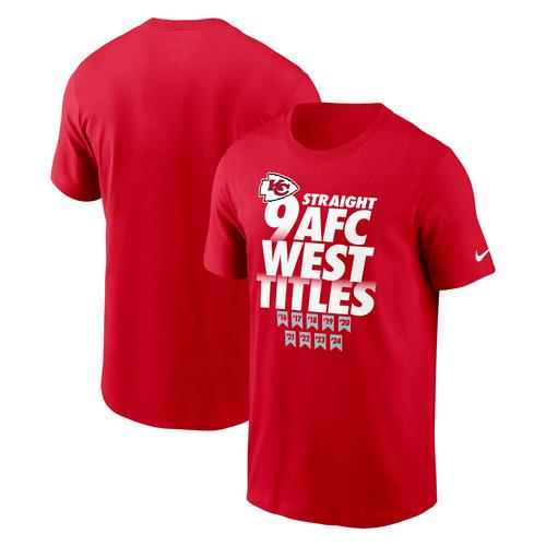 Rotes Nike Herren-T-Shirt „Our Time Is Now“ der Kansas City Chiefs, neunmaliger Meister der AFC West Division in Folge