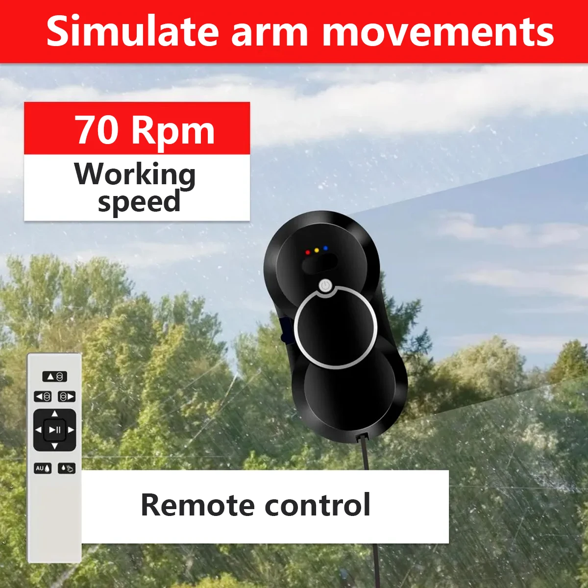 Auto Wassers prüh fenster reiniger Roboter Glas reiniger zur Fenster reinigung mit Wassers prüh funktion mit 10 Mops Image