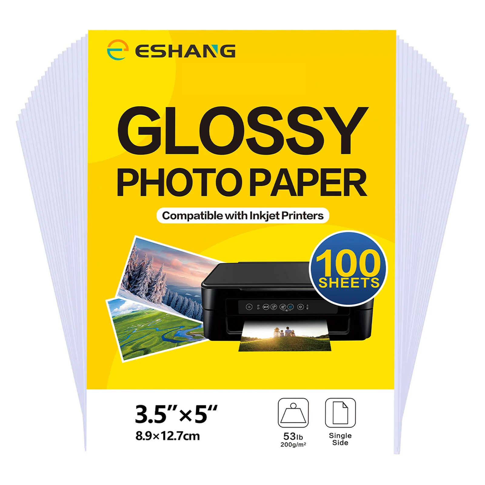 Eshang 3,5 Blatt 3r glänzendes Fotopapier, x 5 ", g/m² Fotopapier für Drucker, Foto drucker papier, Chip beutel druckpapier Image