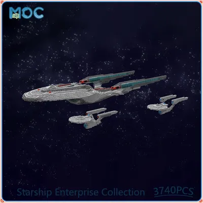 Starship Enterprise Collection 3 Version 2 MOC Bausteine DIY Montieren Ziegel Raum Display Modell Weihnachten Spielzeug Geschenke 3740PCS Image