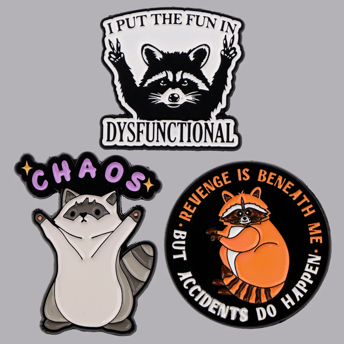 Niedliche Waschbär-Emaille-Anstecknadeln, lustige Zitate, Broschen für Frauen, Anstecknadeln, Abzeichen auf Rucksack, Kostümzubehör, Tierschmuck, Geschenke Image