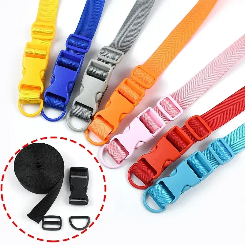 20mm/25mm Haustier Kragen Reparatur Befestigungen Schnalle Bunte Kunststoff Release Schnallen Nylon Gurtband D Ring Slider Karabiner clips Image